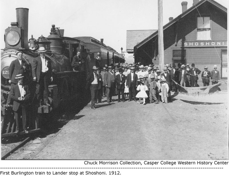 First Burlington train to Shoshoni Station in 1012